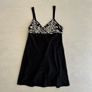 Natori Cruz Black & White Western Slip Dress